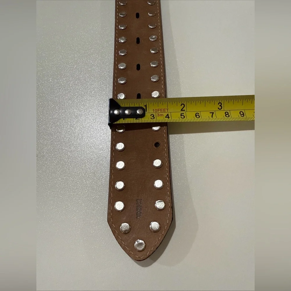 Tony‎ Lama Rhinestone Buckle Top Quality Black Leather Studded Belt in size 32